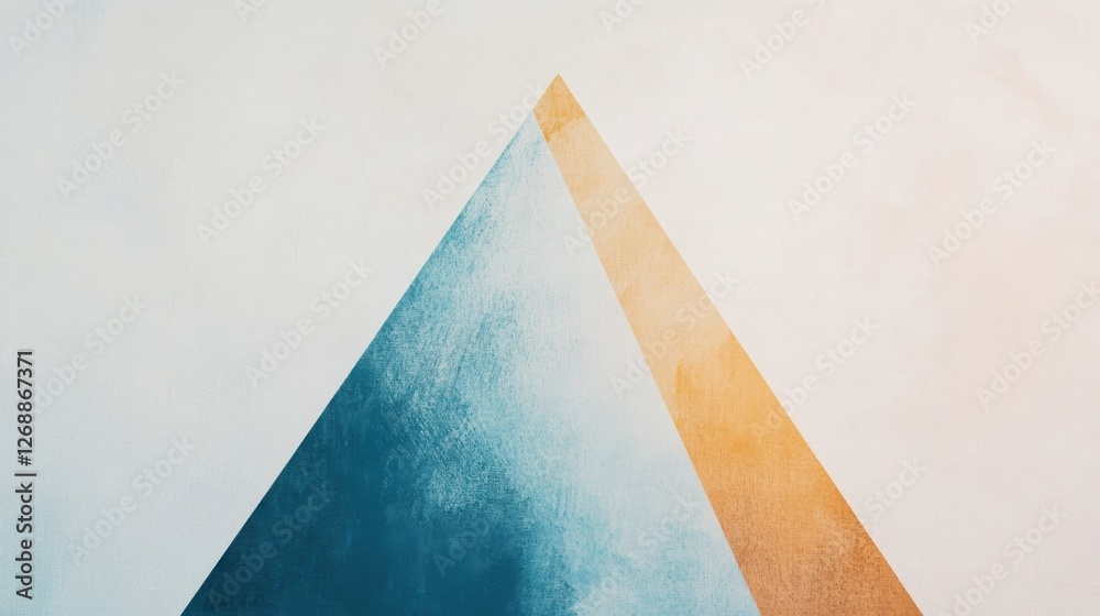 Aufkleber Minimalist canvas artwork featuring bold triangular shapes in contrasting colors creating a striking visual effect