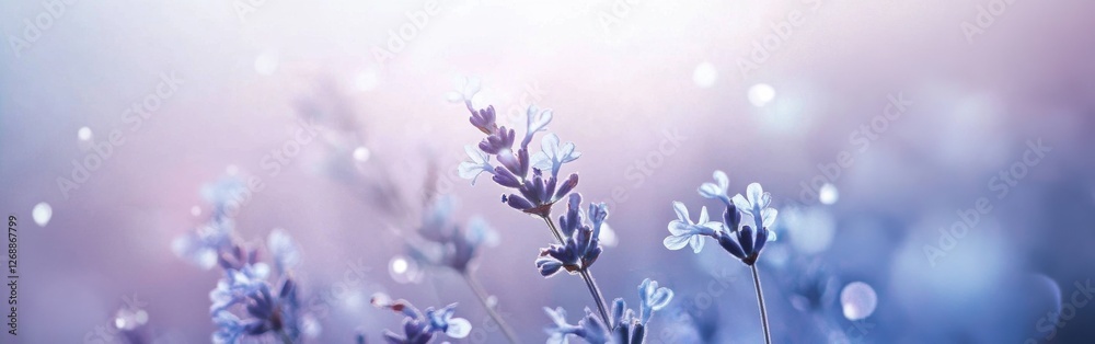 Aufkleber delicate lavender and blue blurred shapes create a serene and minimalist backdrop for calming moment