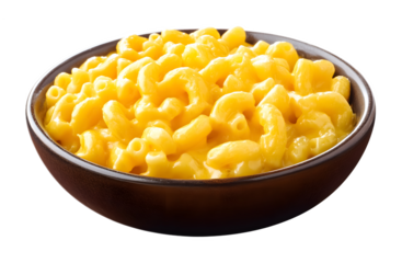 Macaroni and cheese isolated on a transparent background