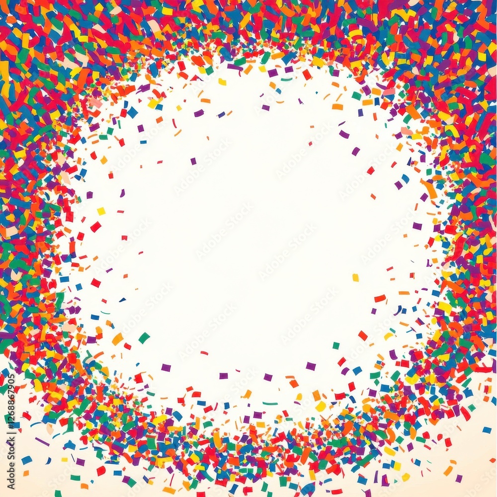 Poster celebratory confetti explosion creating a vibrant and joyful atmosphere for parties and events