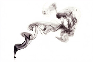 abstract black smoke swirls on white background