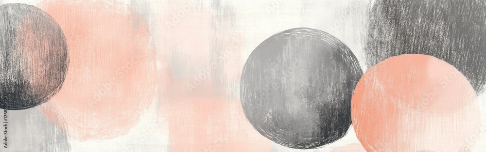 Poster Elegant backdrop with pencil strokes and circular shapes creates a sophisticated atmosphere for any setting