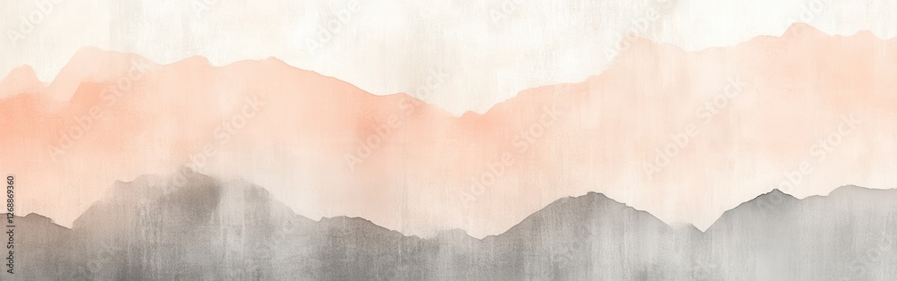 Aufkleber gradient abstract pencil strokes create a jagged landscape in soft hues