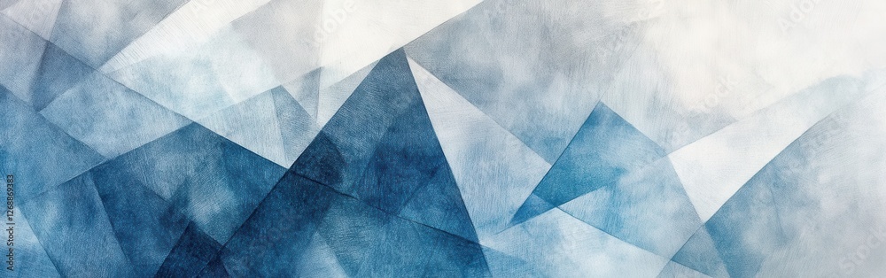 Aufkleber Abstract pencil strokes form a grid of blue and gray fragments creating a textured visual landscape