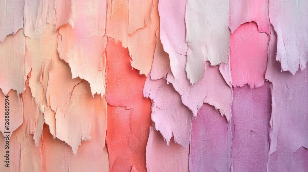Poster Abstract gradient of pencil strokes with torn edges in soft pastel colors showcasing a unique textured design