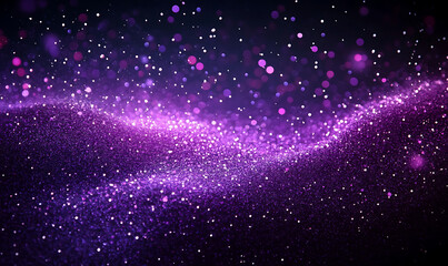 Obraz premium Dark purple glitter sparkle confetti abstract background and invite for Halloween night