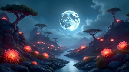 Fototapeta premium Futuristic Ethereal Landscape