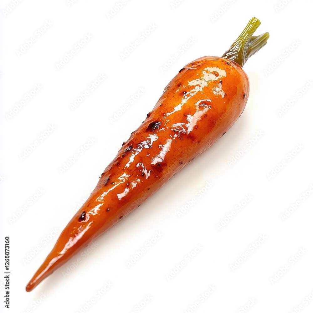 Poster roasted carrot with caramelized edges showcases simple yet elegant culinary technique