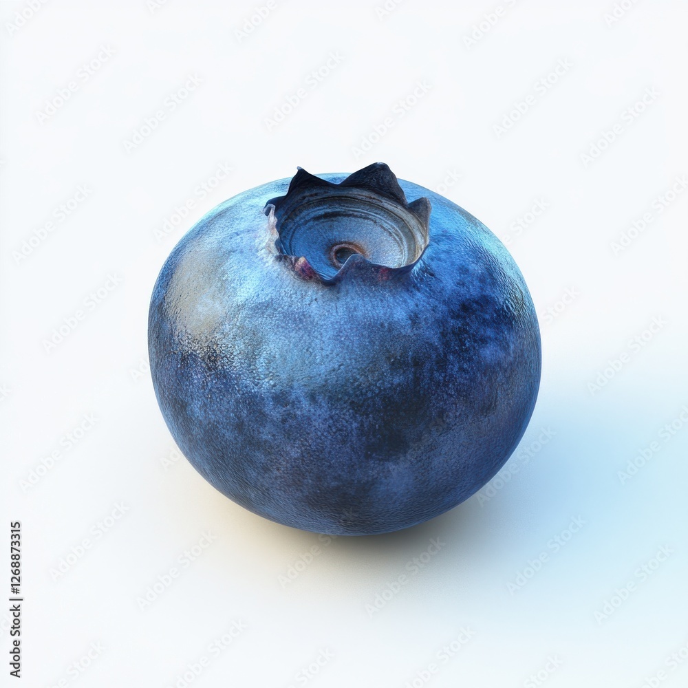 Poster fresh ripe blueberry with smooth surface showcasing natural color and texture on a light background