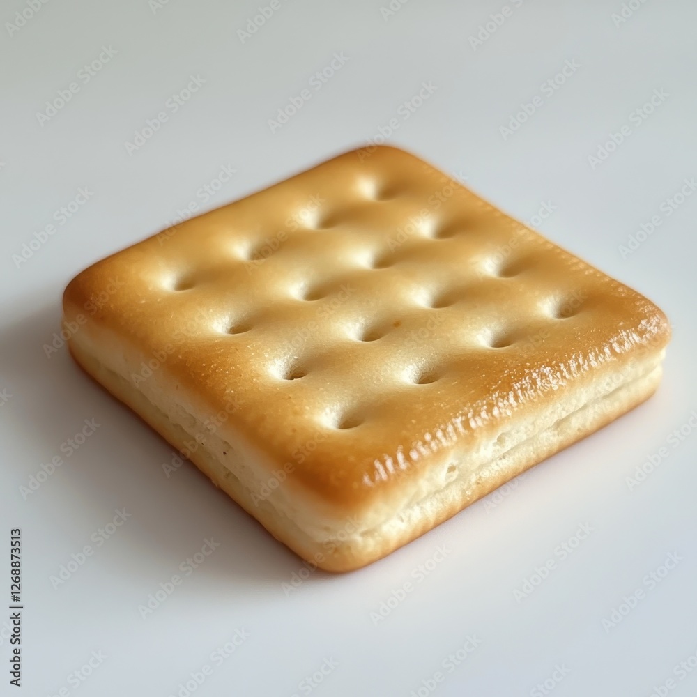 Poster Golden cracker with distinct perforations displayed on a neutral background in a well-lit setting