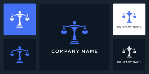 Justice logo scales vector template