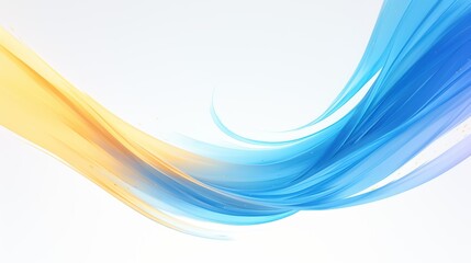 Naklejka premium A soft and elegant abstract design with smooth flowing blue and yellow waves, symbolizing harmony.