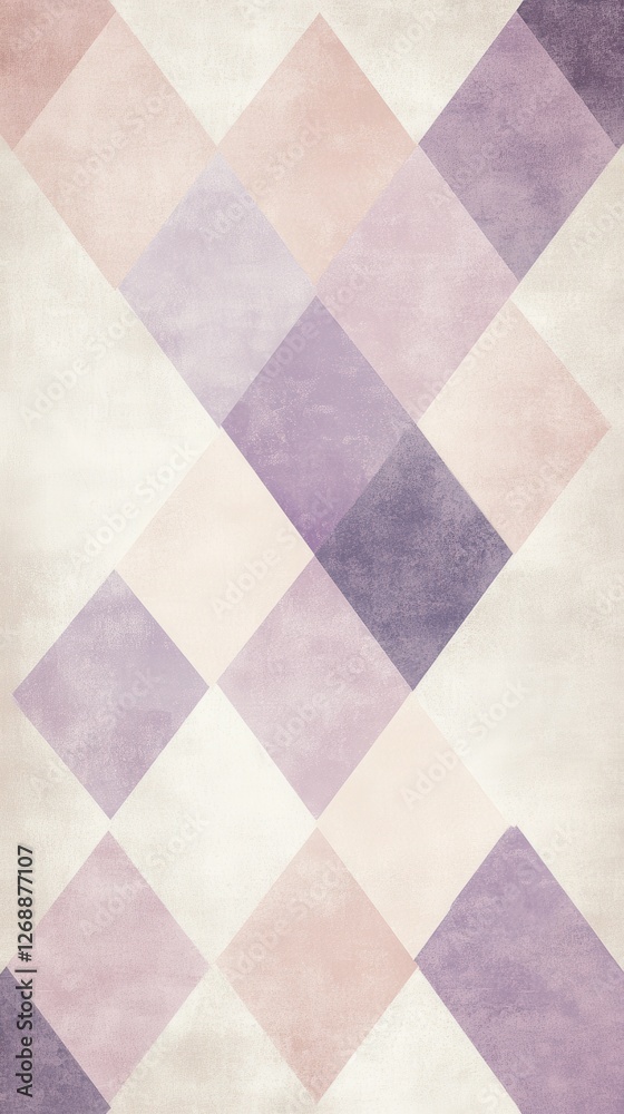 Fototapete Minimalistic diamond-patterned texture with soft tones creating a harmonious and modern visual effect