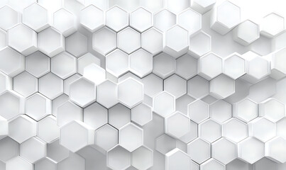 Naklejka premium Honeycomb mosaic white background. Realistic geometric mesh cells texture