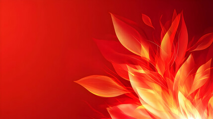Abstract fiery floral design, red background, website banner