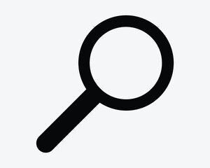 Magnifying Magnify Glass Search Look Up Investigate Seek Find Searching Forensic Investigation Icon Black White Symbol Sign Graphic Illustration Vector