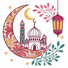 eid mubarak vector illustration 