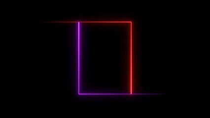 glowing neon frame icon illustration on black background.