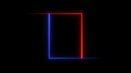 glowing neon frame icon illustration on black background.