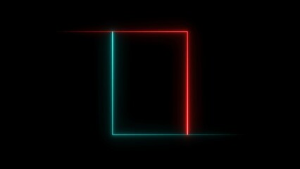 glowing neon frame icon illustration on black background.