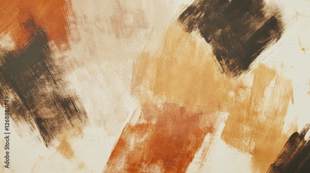 Aufkleber Blending of muted brown and black pencil strokes creates an abstract composition on a textured surface