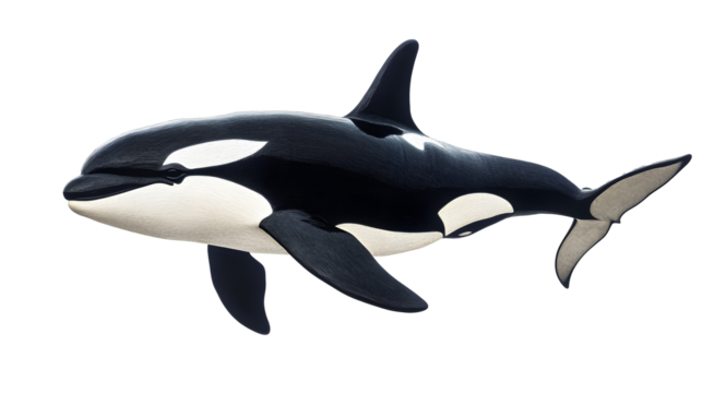 Majestic orca on a transparent background. isolated background.