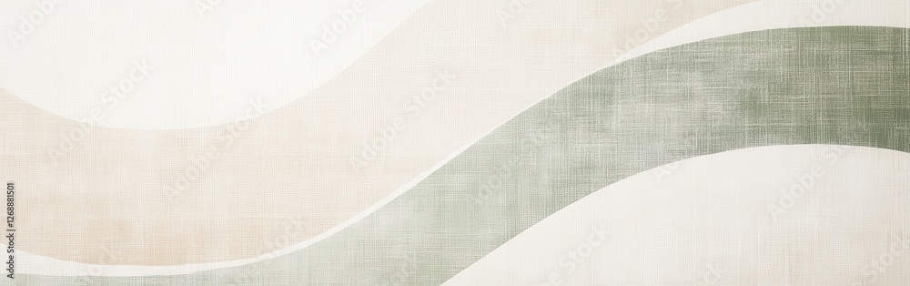 Aufkleber muted green pencil strokes create sweeping arcs with a calming presence on textured fabric