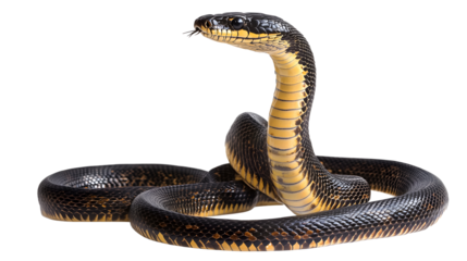 Majestic king cobra isolated on a transparent background