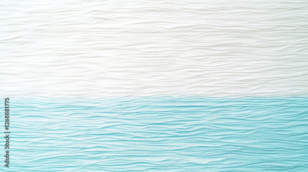 Poster Textured waves in soft white and light blue create a serene background for artistic or design projects