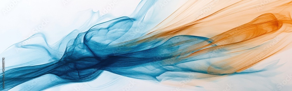 Aufkleber swirling blue and orange hues create soft waves of color in a serene artistic composition