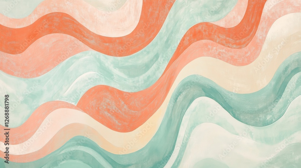 Aufkleber Colorful swirling patterns created with soft pencil strokes and overlapping washes in a diagonal formation