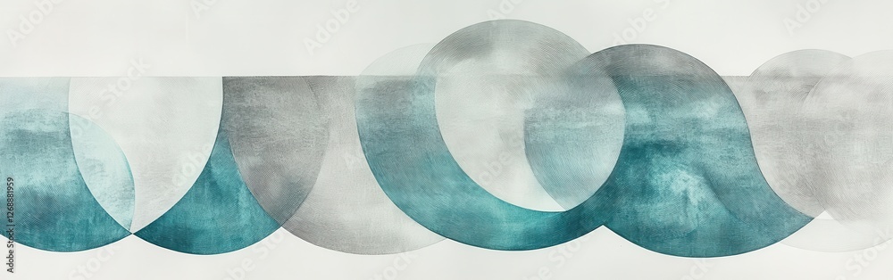 Aufkleber soft pencil strokes create a calming composition of half-circles in muted gray tones arranged harmon
