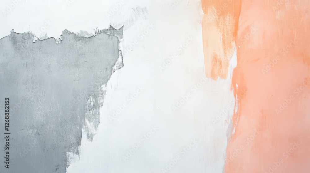 Poster soft peach and gray blending on a textured wall creates a calming atmosphere for modern decor
