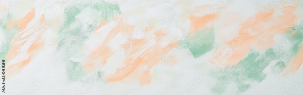 Poster Soft overlapping pencil strokes create a calming abstract background with light green and peach colors