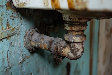 Sink Pipe Water Leak. Plumbing Damage, 