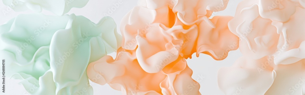 Leinwandbilder elegant pastel shapes in peach and mint create a soft and harmonious display, enhancing a tranquil a