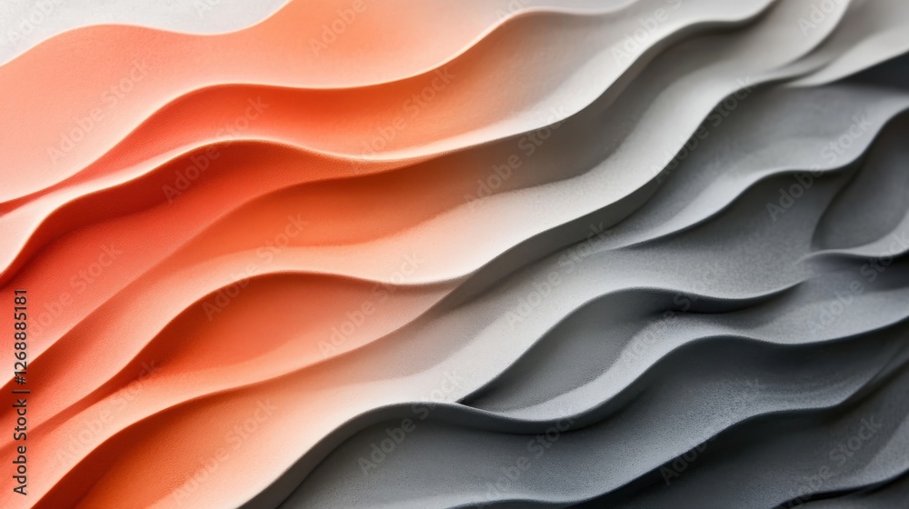 Aufkleber coral layers blend seamlessly into gray texture, showcasing elegant depth and fluidity in design