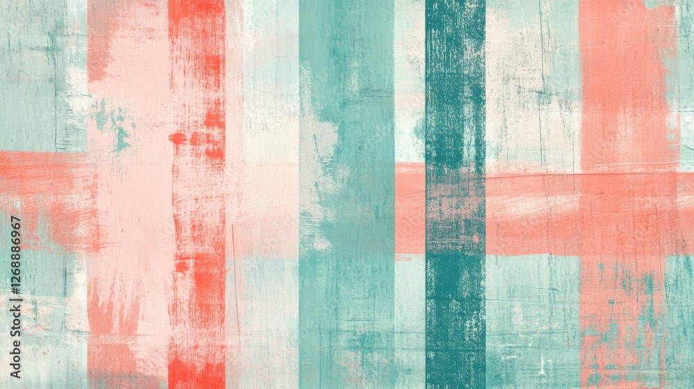 Leinwandbilder Abstract composition showcasing dynamic pencil strokes in soft pastel colors creating texture and visual interest