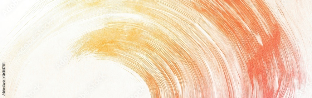 Aufkleber colorful abstract pencil strokes in a circular transition showcasing a blend of yellow and red hues
