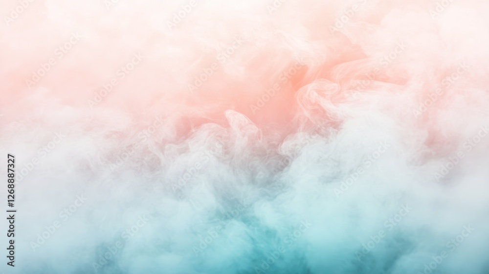 Aufkleber muted coral and mint abstract strokes create a soft, dreamy background conveying tranquility