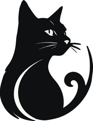Silhouette Cat vector design, Cat logo and icon Design, Colorful Cat Illustration vector design