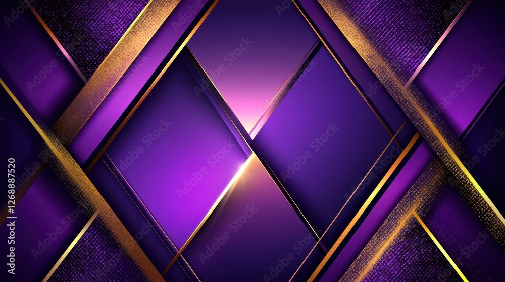 Leinwandbilder vibrant abstract geometric background with purple and gold accents creating a dynamic visual effect