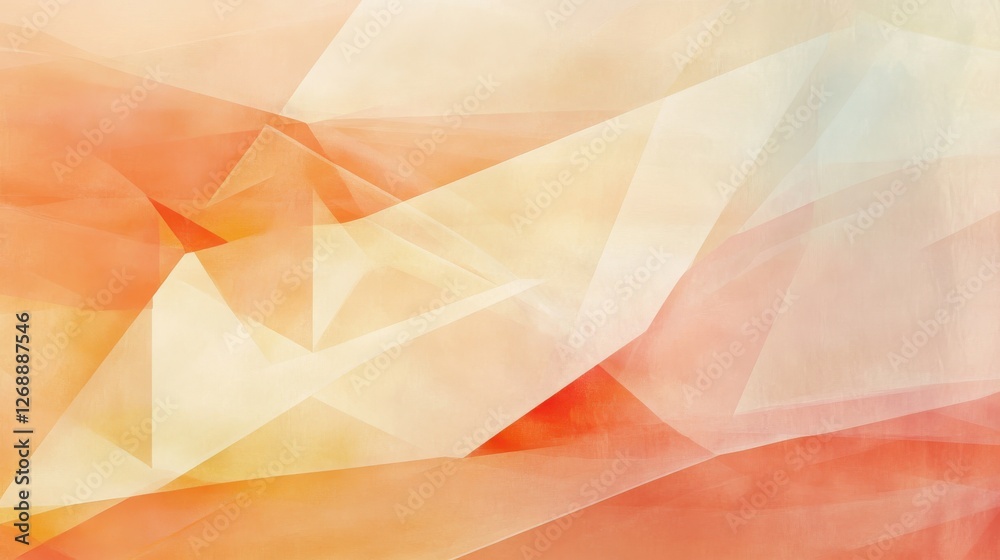 Poster Abstract design featuring overlapping translucent layers in warm colors conveying a sense of depth and tranquility