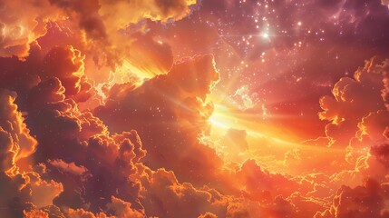 Awesome space and stars background with shining lights and clouds. Great for wallpapers, presentations and other design projects.