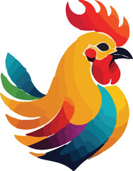 Colorful Cock vector design, Cock logo and icon Design, Cock Illustration vector design