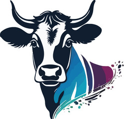 Colorful Cow Illustration vector design, Cow logo and icon design, Cow vector design