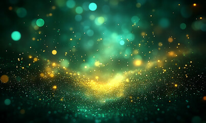 Fototapeta premium Abstract beautiful rays of lights on a dark green background 