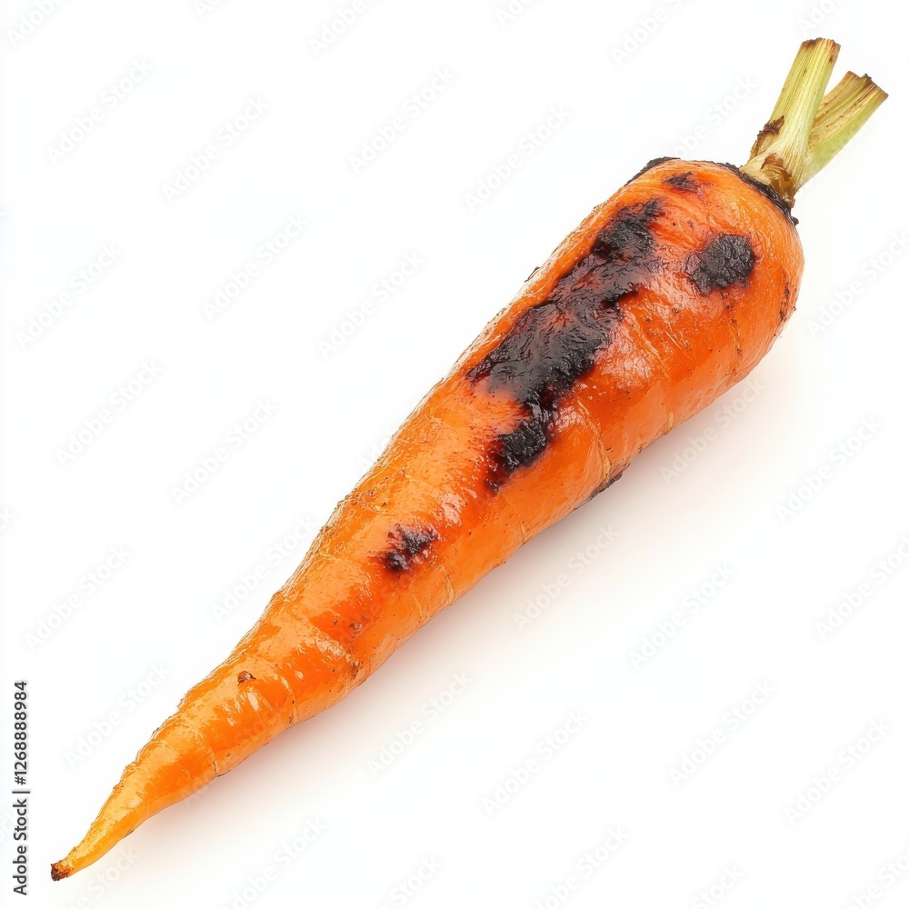 Poster roasted carrot with charred edges showcasing vibrant color and texture from a kitchen preparation