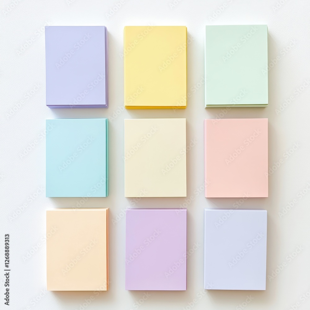 Aufkleber Vibrant collection of sticky notes arranged in a grid pattern for organizing thoughts and ideas