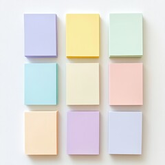 Vibrant collection of sticky notes arranged in a grid pattern for organizing thoughts and ideas